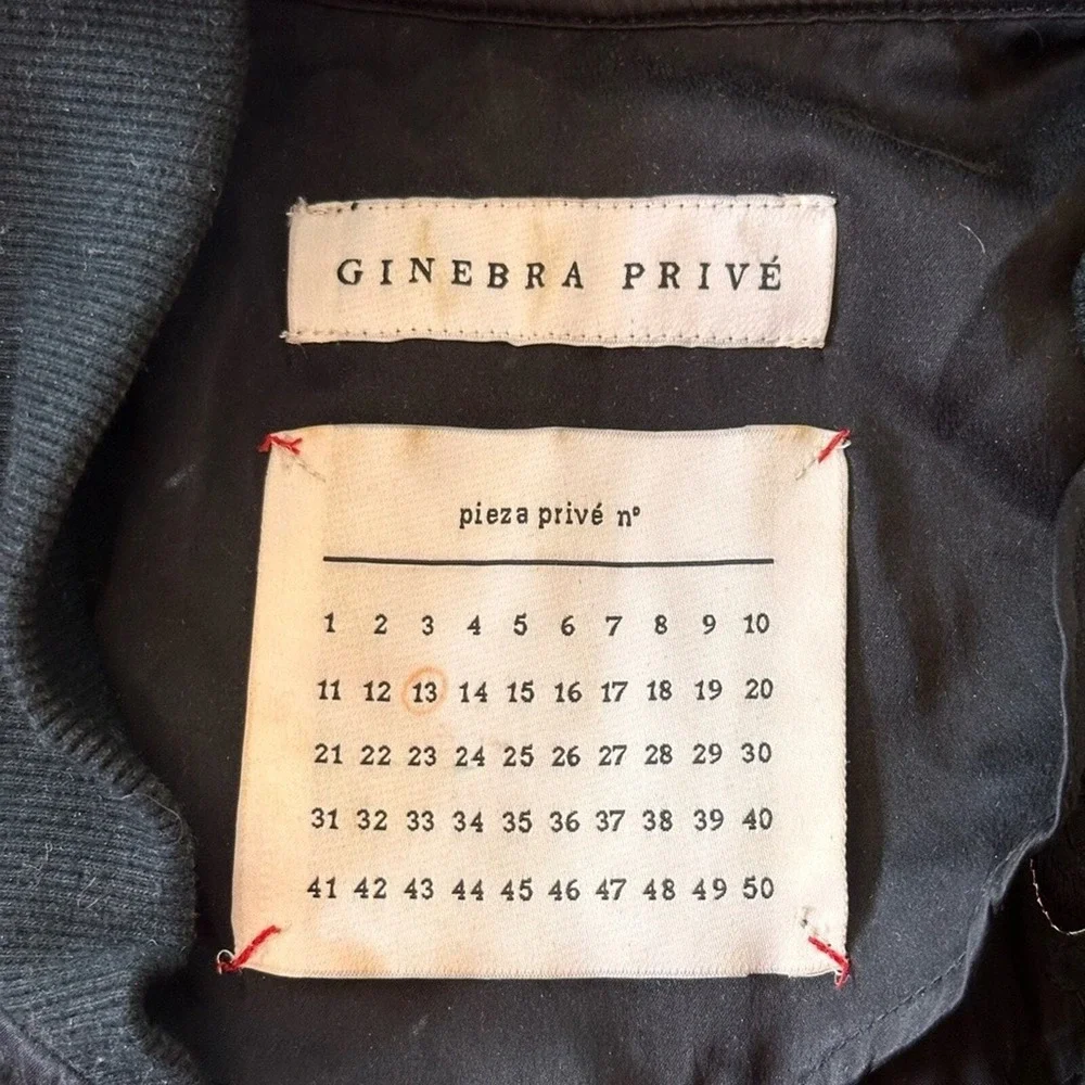 Ginebra Prive Irina Silk Jumpsuit SZ SM Black Bullion‎ Tiger Embroidery